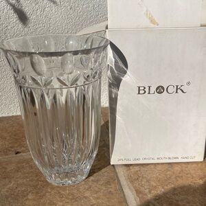 Vintage tulip crystal vase by Block